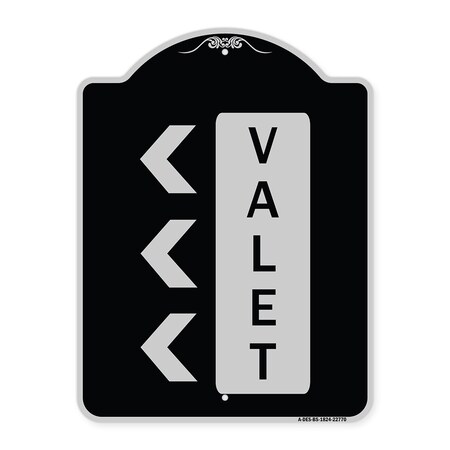 Signmission Valet Left Arrow Heavy-Gauge Aluminum Architectural Sign, 24" x 18", BS-1824-22770 A-DES-BS-1824-22770